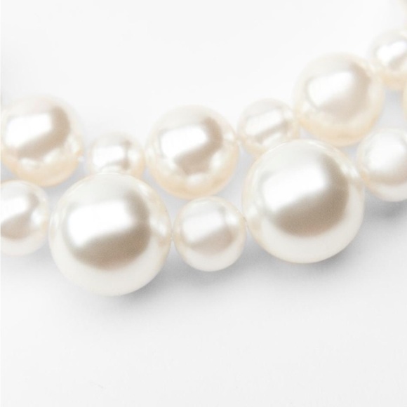 ZARA Women's 2-pack of Pearl Necklaces(Pearl marl, One Size) - Picture 4 of 10